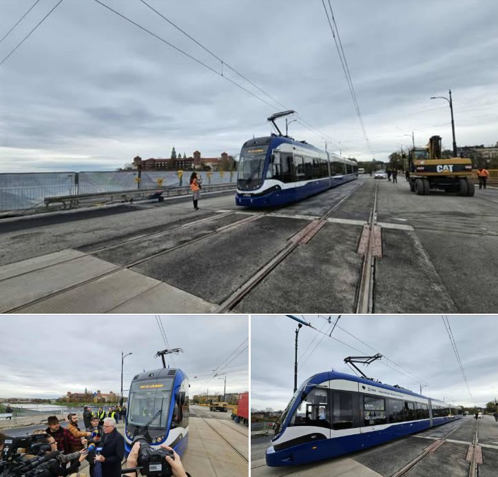 Infotram - Kraków: Tramwaje znowu na Moście Grunwaldzkim. Od 31 października liniowo