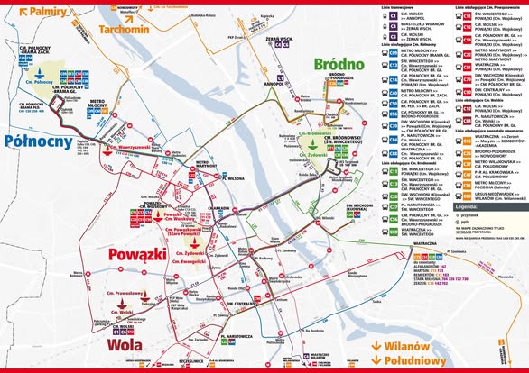 Mapa linii cmentarnych