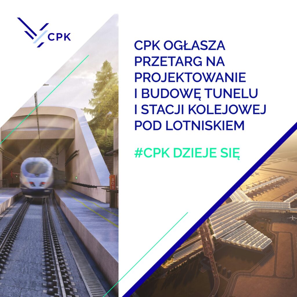 CPK: przetarg na projekt i budowę tunelu oraz stacji kolejowej pod lotniskiem / fot. CPK