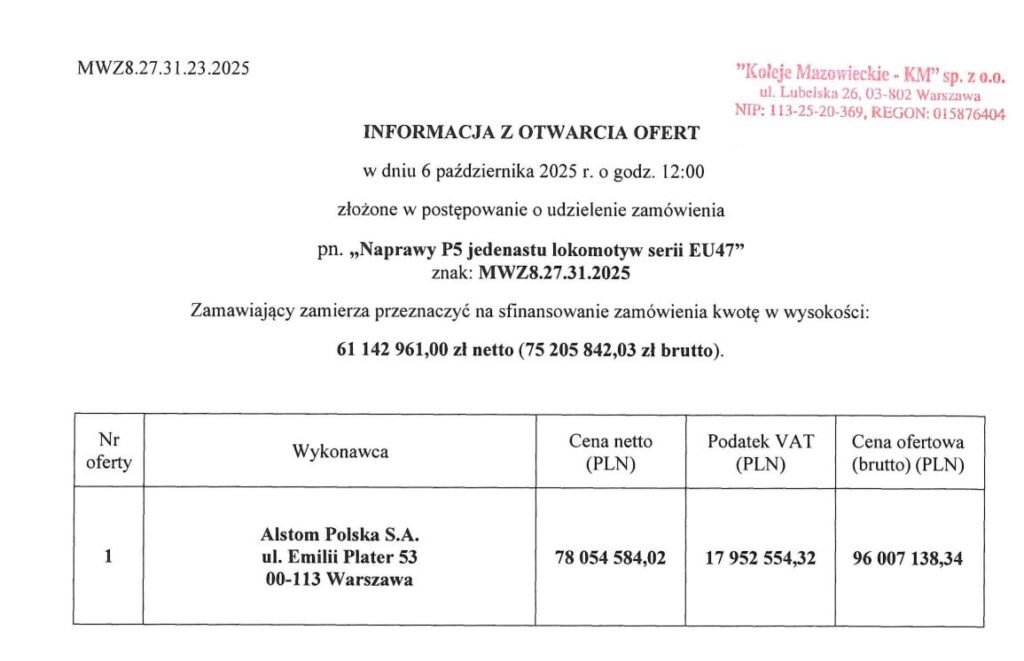 Oferta na naprawy EU47