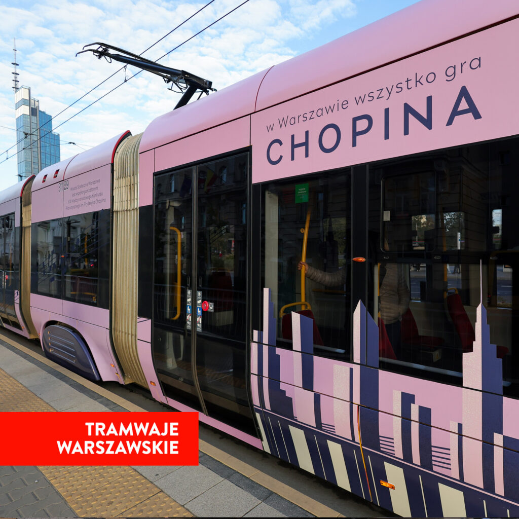 Warszawa/ Specjalny tramwaj i pociąg metra z okazji Konkursu Chopinowskiego