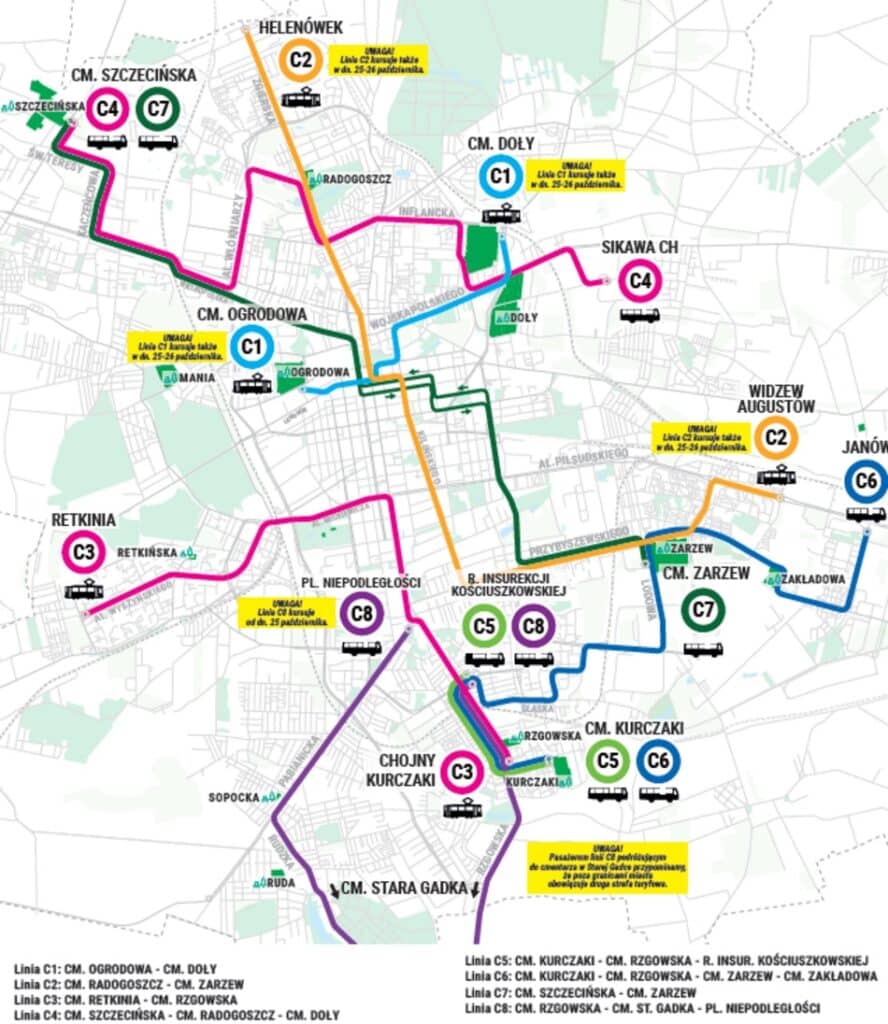 Łódź uruchamia specjalne linie na Wszystkich Świętych – darmowe przejazdy i więcej pojazdów na trasach