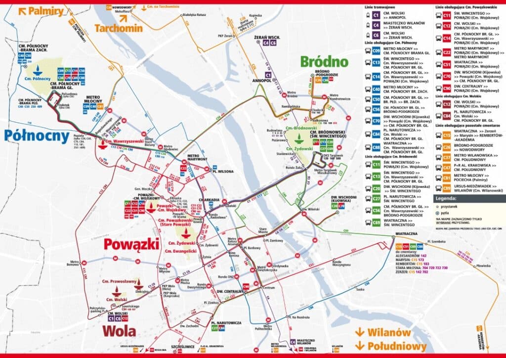 Warszawski Transport Publiczny na Wszystkich Świętych 2025: 26 linii cmentarnych