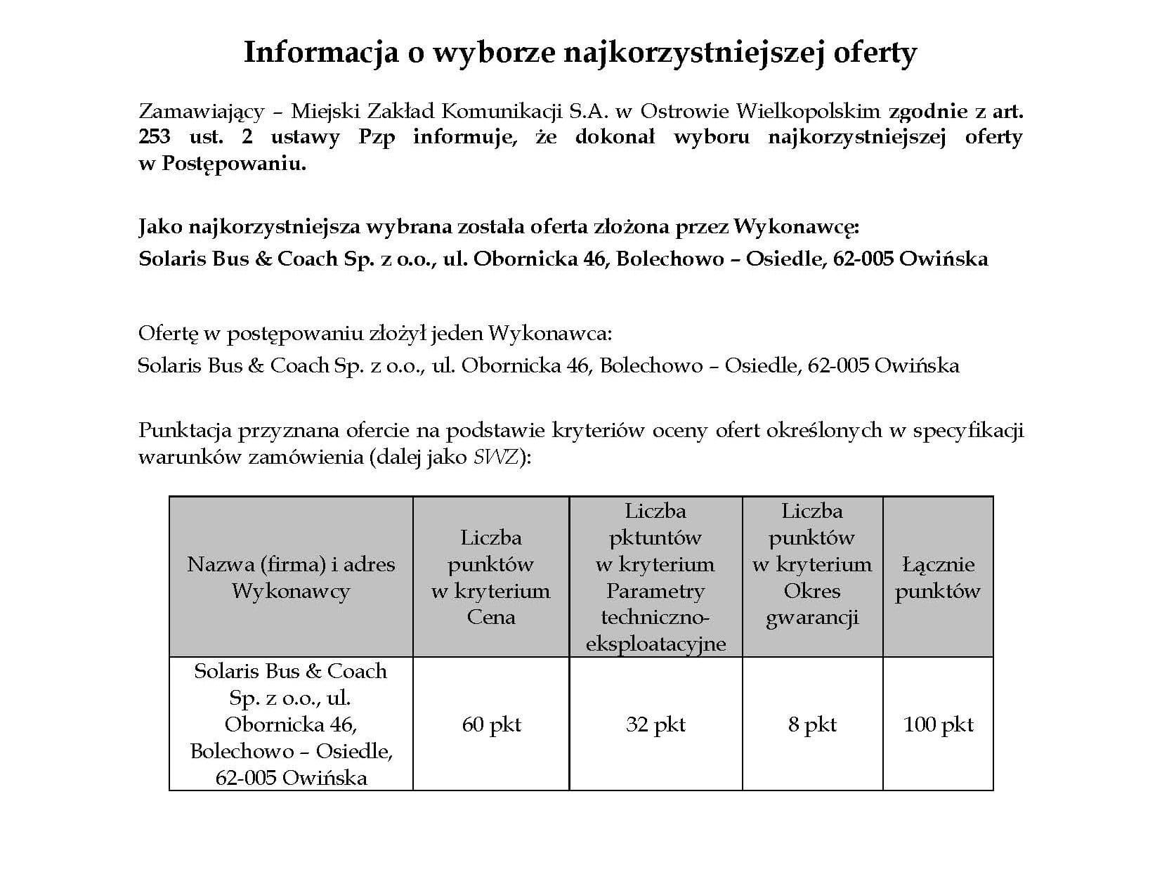 Kolejne elektryczne autobusy dla Ostrowa. Znamy wyniki przetargu // fot. MZK Ostrów Wlkp.