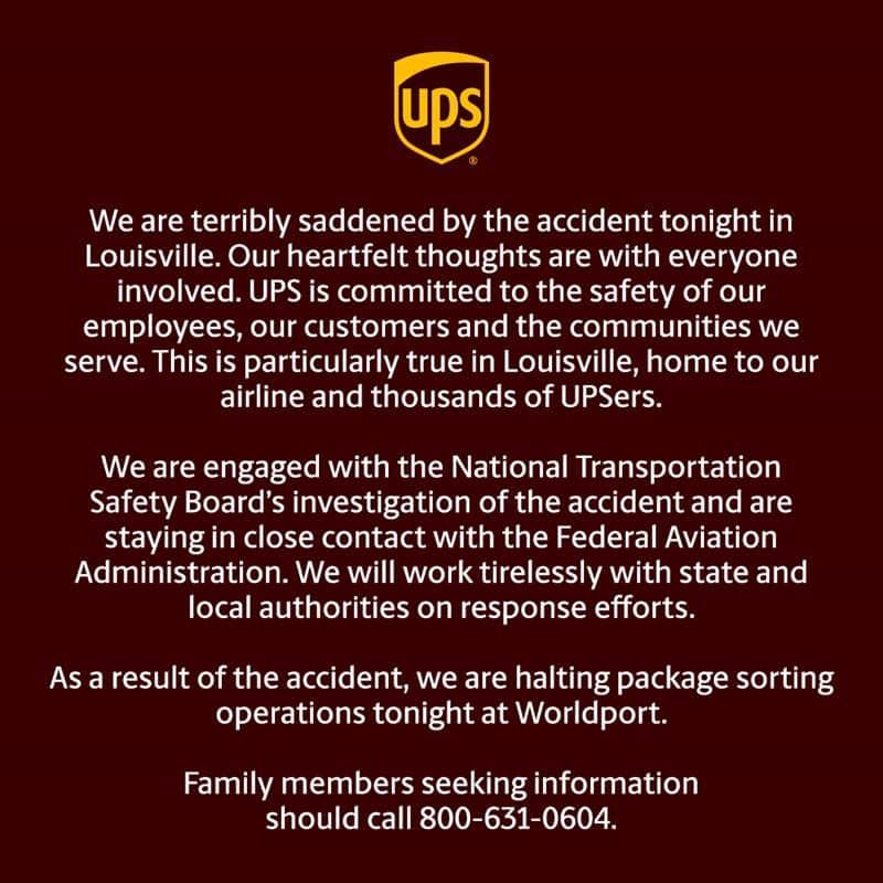 Katastrofa samolotu UPS w Kentucky – siedem ofiar śmiertelnych, 11 rannych