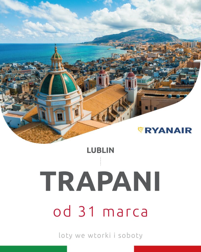 Nowe połączenie z Sycylią – z Lublina polecimy do Trapani od marca 2026 roku