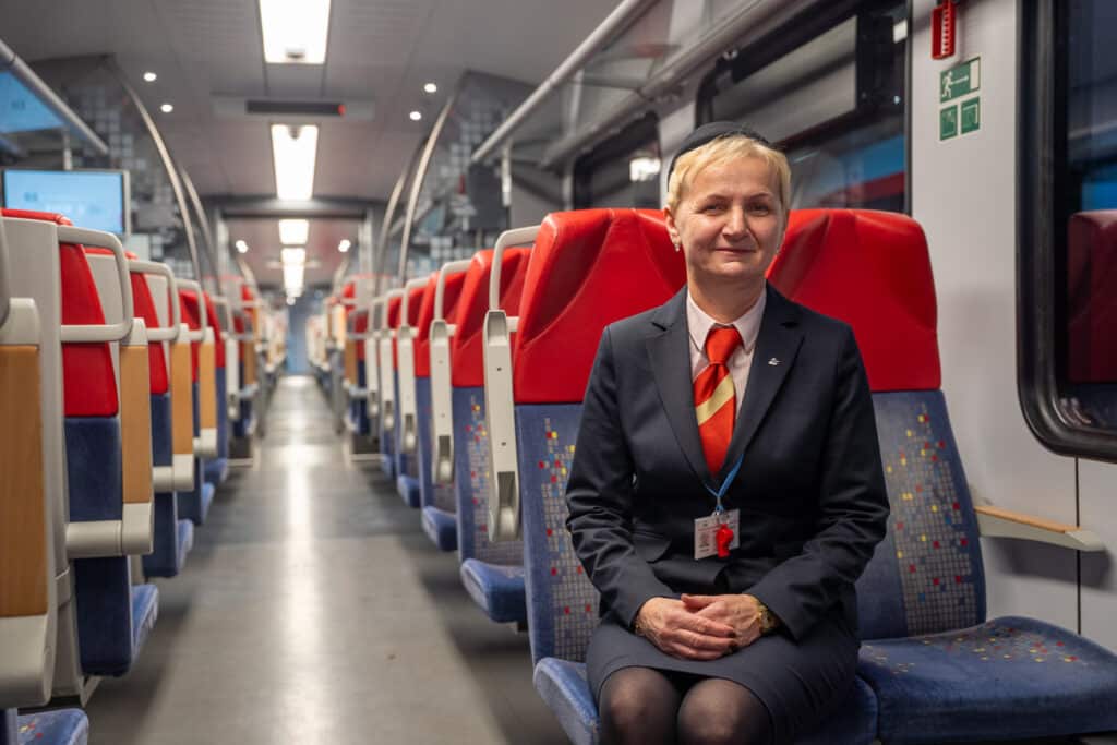 Kolejarze z ŁKA opowiadają o swojej pracy. W Dzień Kolejarza foto: ŁKA