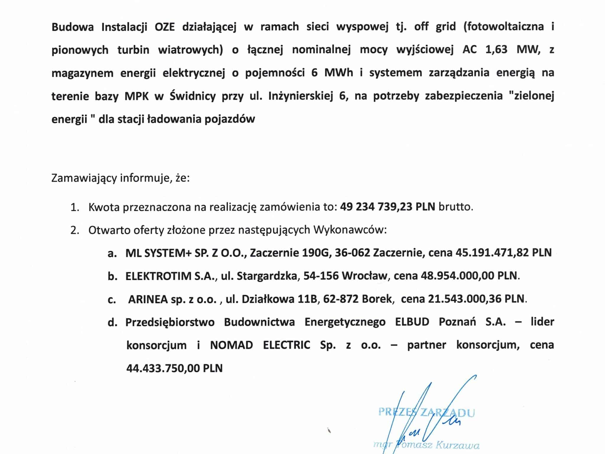 MPK Świdnica na drodze do zeroemisyjnego transportu publicznego napędzanego zieloną energią