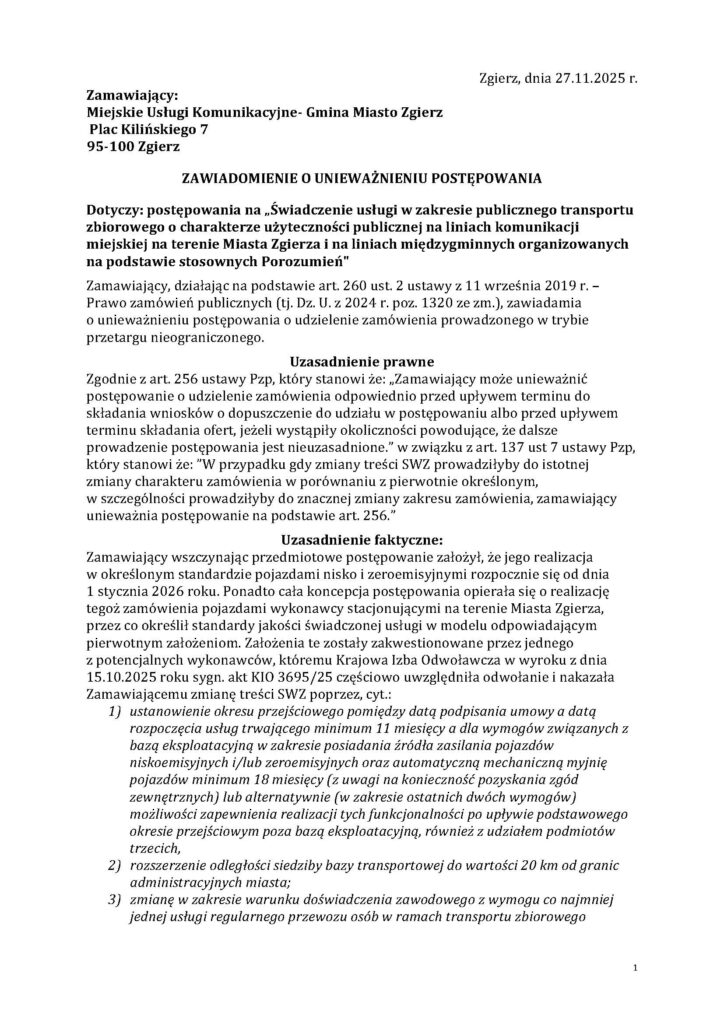 Zgierz bez rewolucji w transporcie publicznym