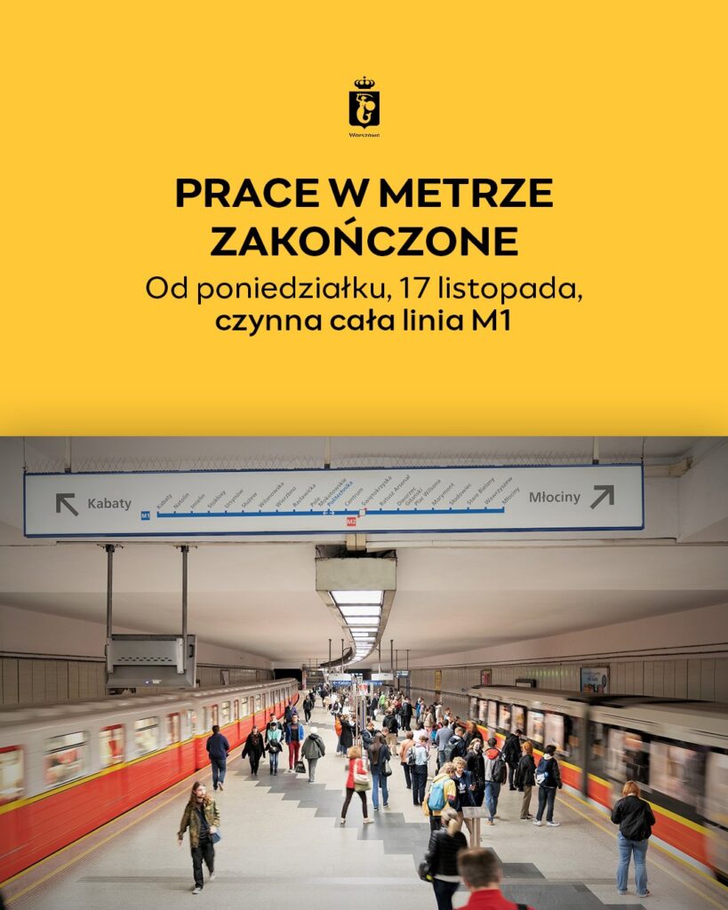 Koniec utrudnień w warszawskim metrze