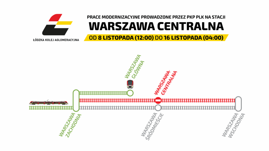 Zmiany w kursowaniu pociągów ŁKA do Warszawy