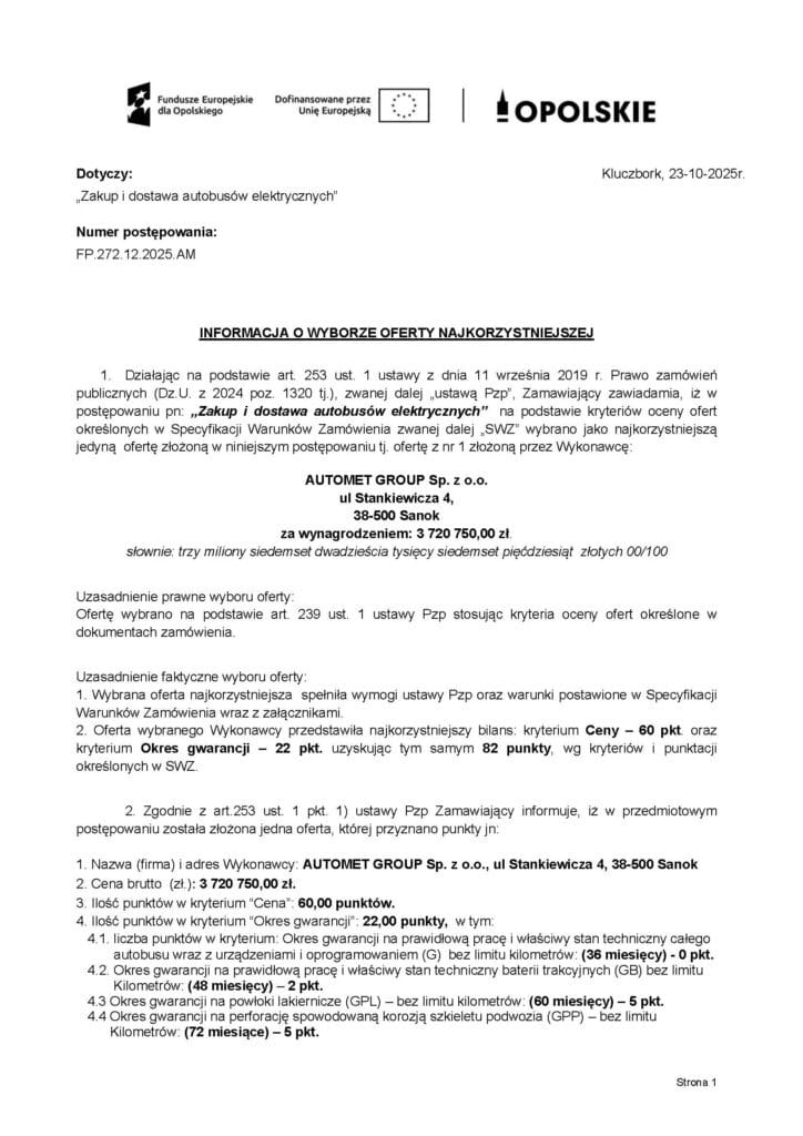 Dwa elektryki dla PKS Kluczbork – jedyny oferent z kontraktem