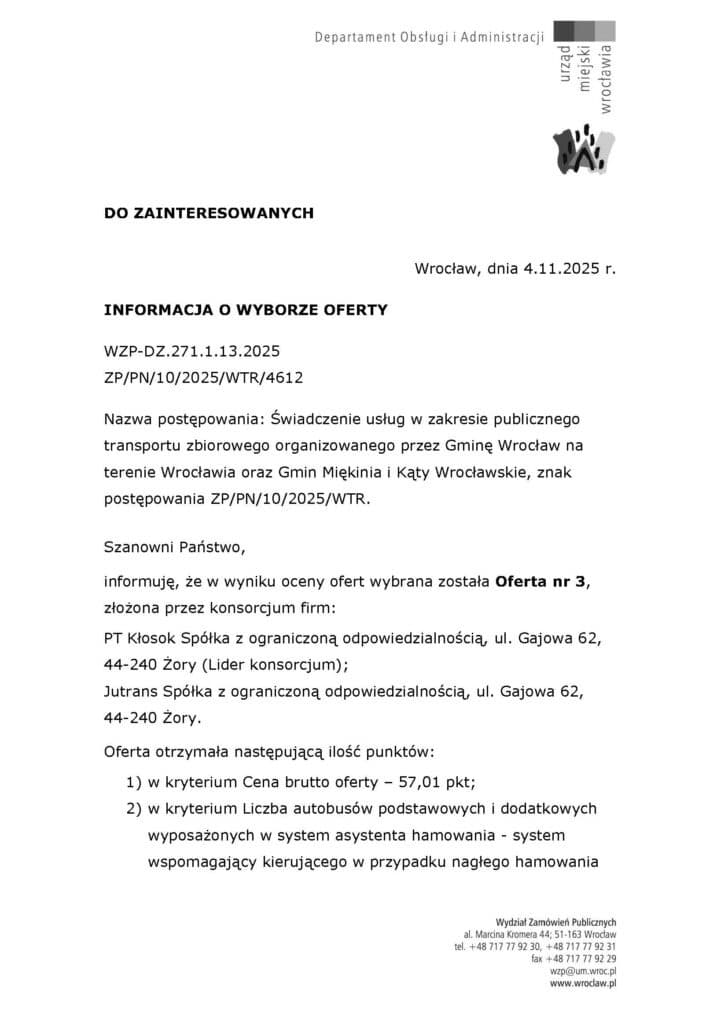 Kłosok obsłuży nowe linie aglomeracyjne Wrocławia - m.in. autobusami MAN. Kontrakt na ponad 330 mln zł