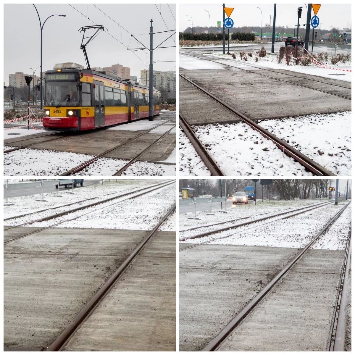 Infotram - Łódź: Remont torowiska przy rondzie Sybiraków dobiega końca. Tramwaje wróciły na swoje trasy