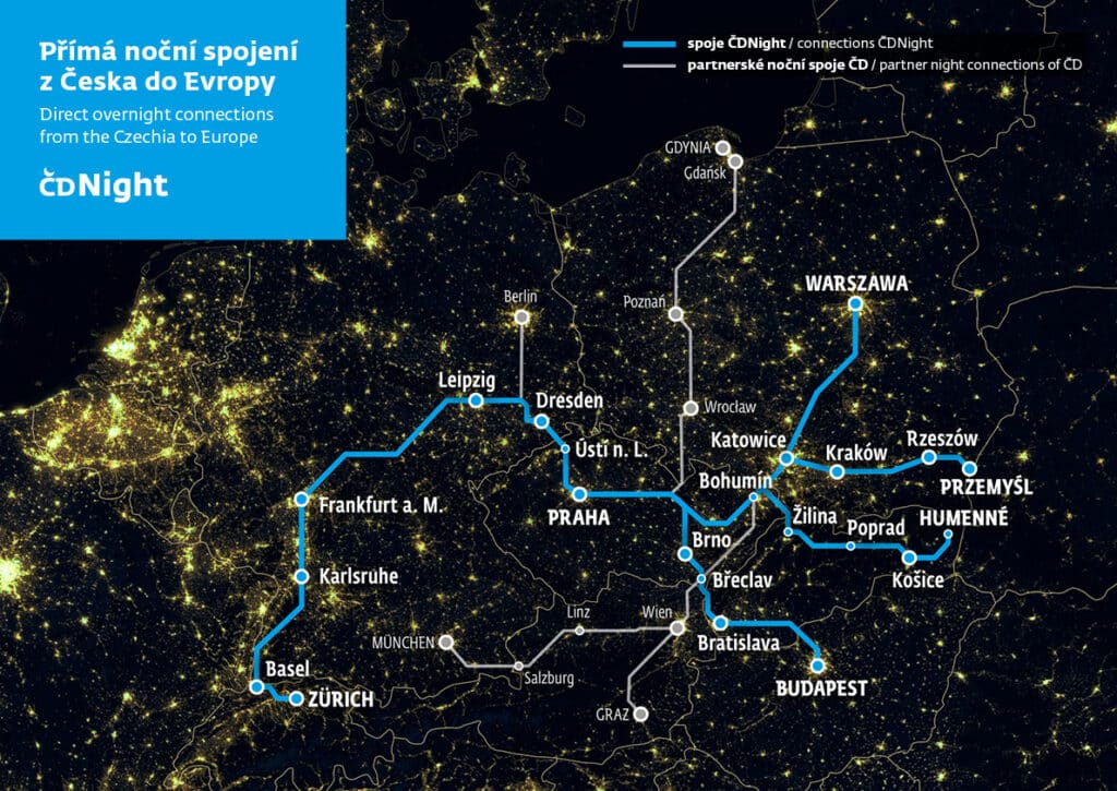 Ceske Dráhy uruchamiają nowe nocne połączenie z Pragi do Przemyśla foto: CD