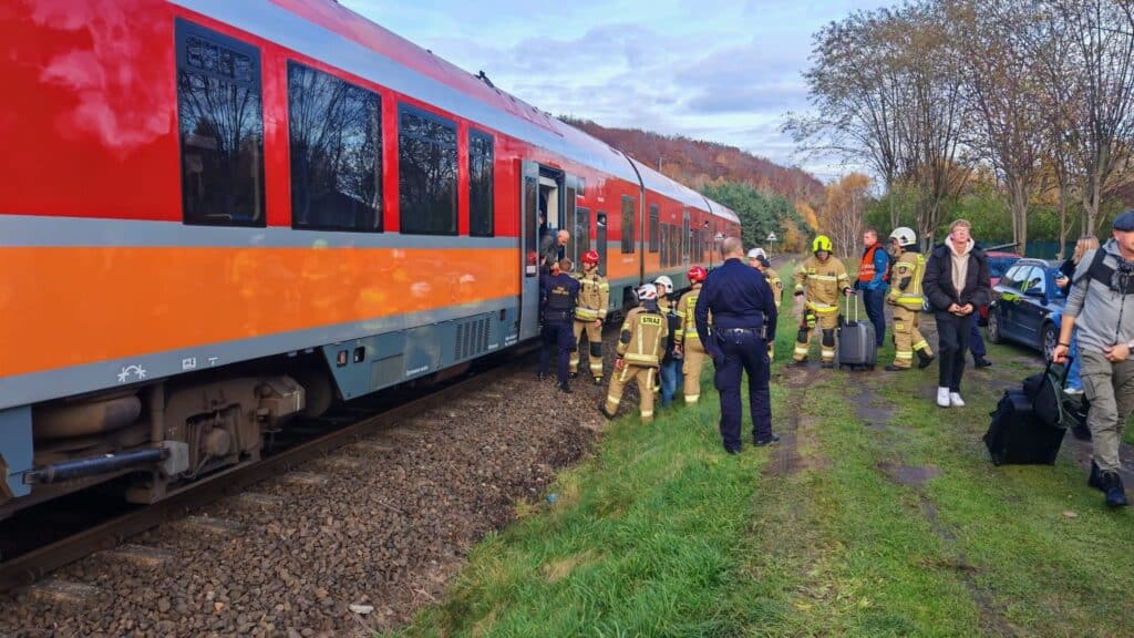 Tragiczny wypadek na torach w Połchowie. Nie żyje osoba potrącona przez pociąg do Helu foto: PSP Puck