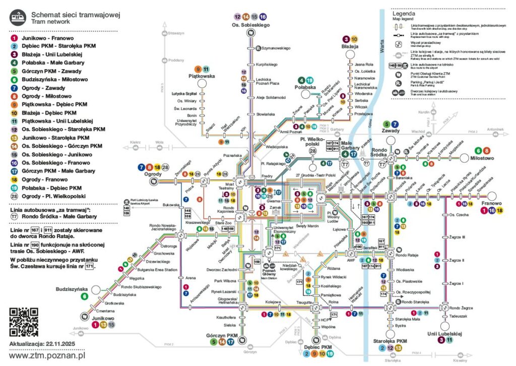 Zmiany w Poznaniu. Linie 4 i 17 dojadą do Małych Garbar, linia 28 – do placu Wielkopolskiego foto: ZTM Poznań
