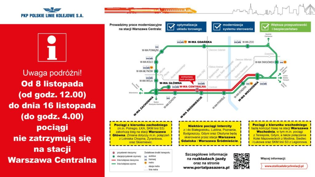 Zmiany w kursowaniu pociągów ŁKA do Warszawy