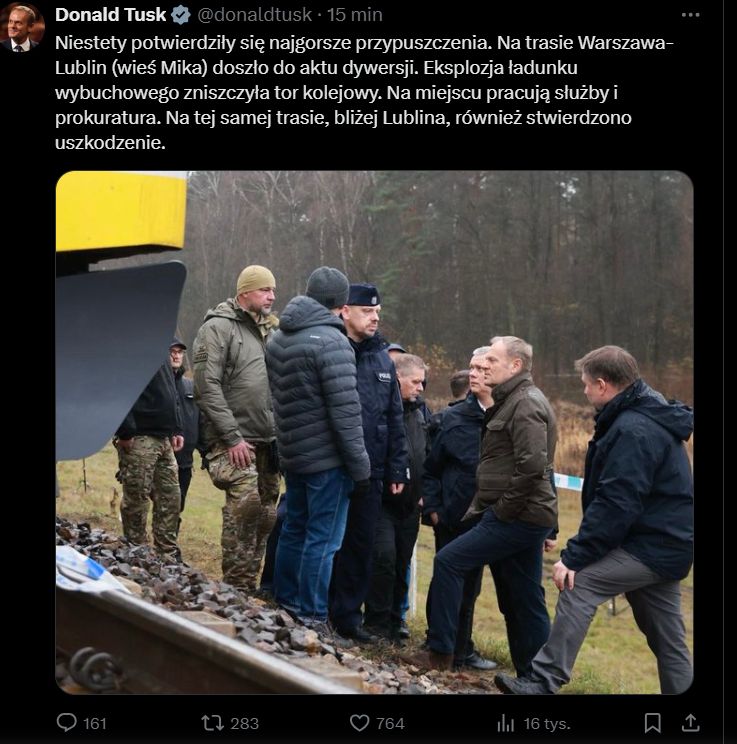 Donald Tusk potwierdza wybuch