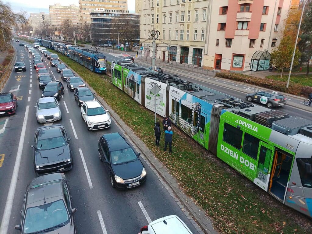 Wykolejenie tramwaju we Wrocławiu