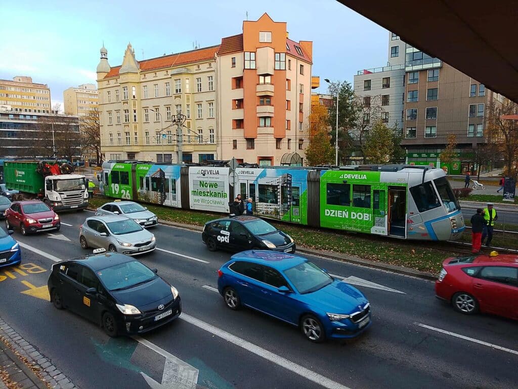 Wykolejenie tramwaju we Wrocławiu