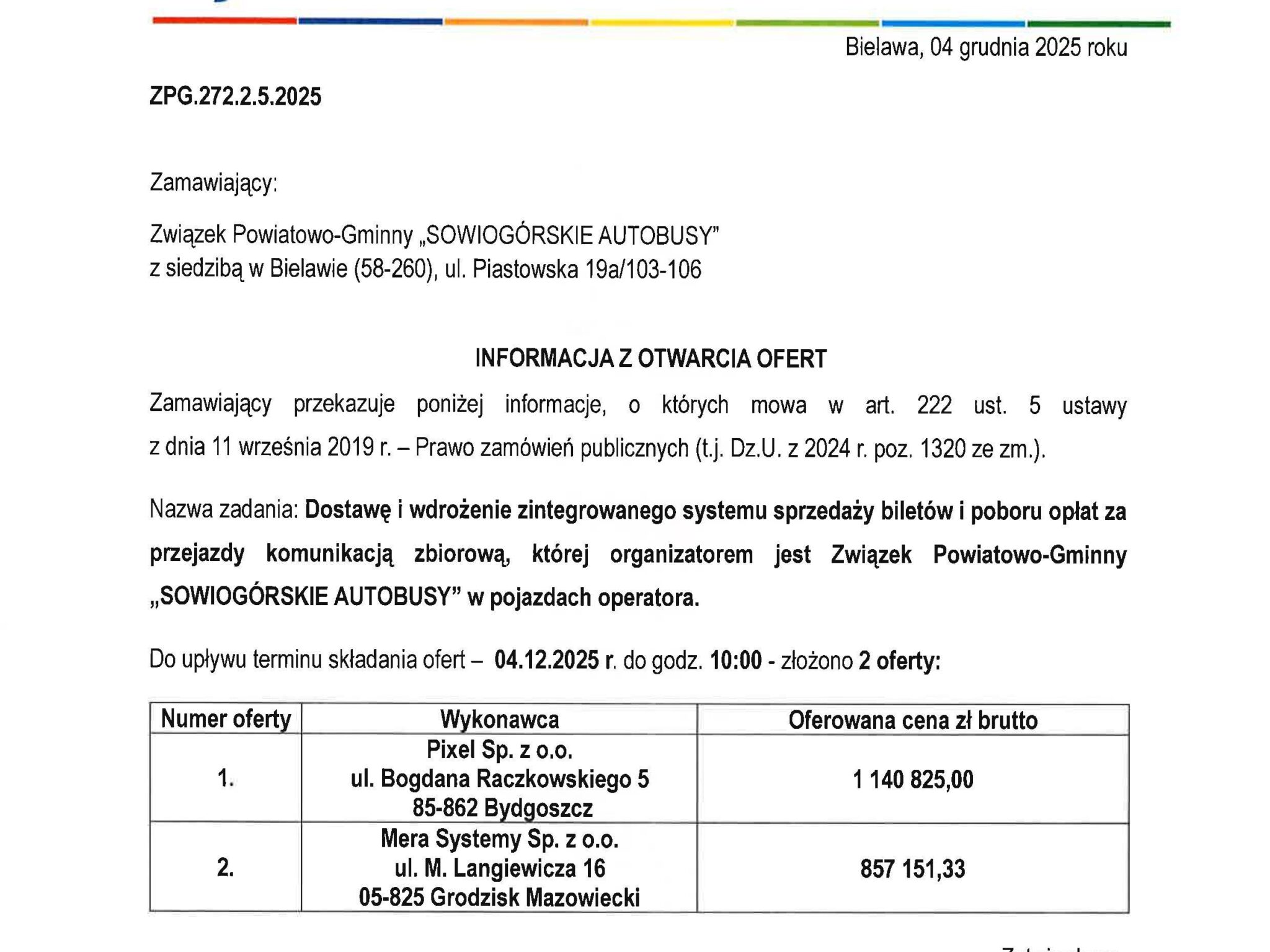 Sowiogórskie Autobusy z ofertami na nowy system biletowy.