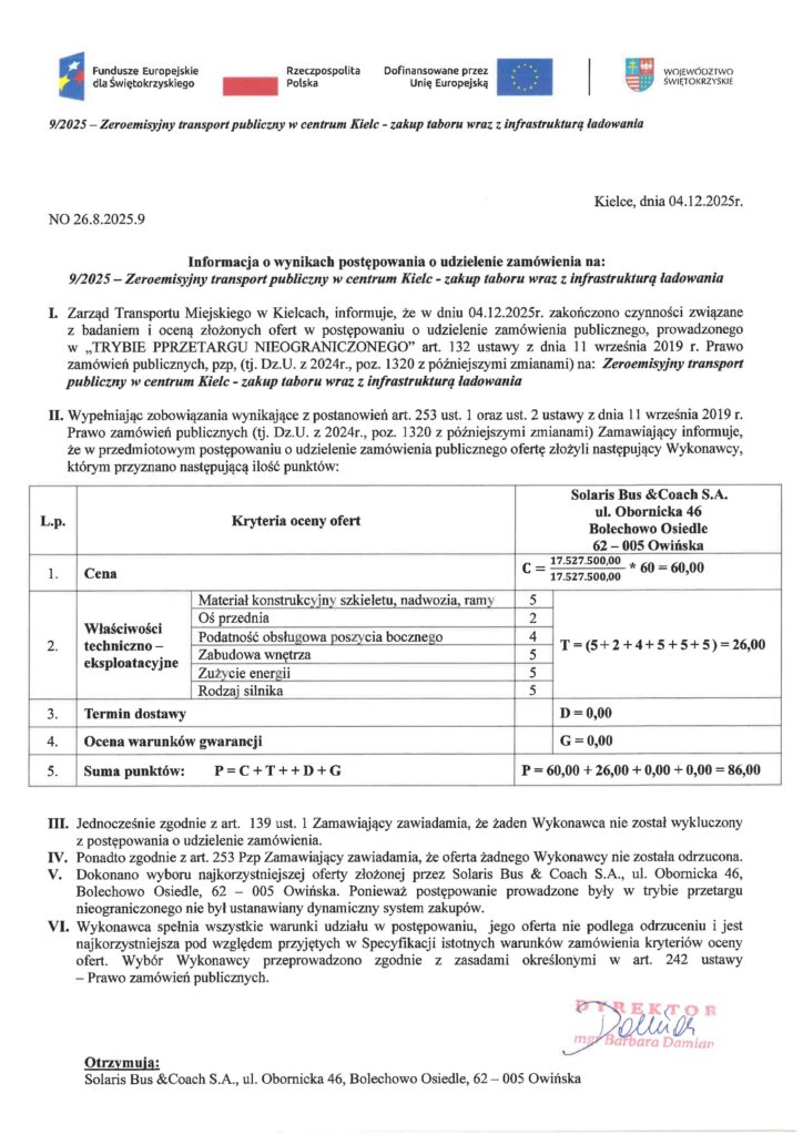 Solaris Urbino 10,5 electric z pierwszym kontraktem w Polsce. Dla ZTM Kielce