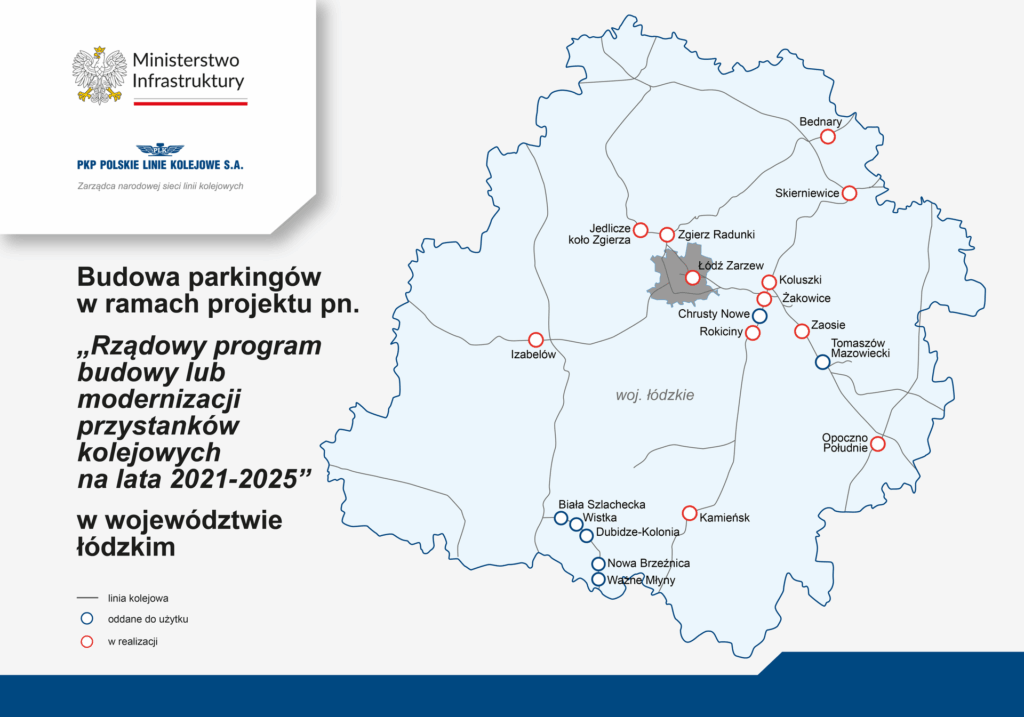 Nowy parking przy stacji w Koluszkach ułatwi dojazdy mieszkańcom regionu foto: PKP PLK