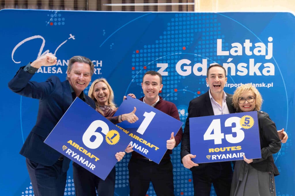 Ryanair wzmacnia Gdańsk: szósty samolot i pięć nowych tras na sezon 2026