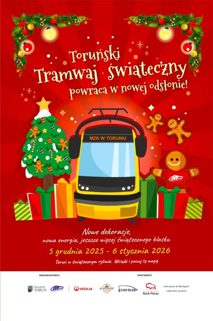 5 grudnia rusza świąteczny tramwaj MZK w Toruniu. Na pasażerów czeka moc atrakcji