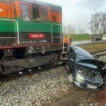 Wypadek na przejeździe kolejowym w Polkowicach