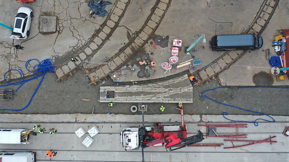Infotram - Montaż nowoczesnych płyt rozjazdowych w Zajezdni Tramwajowej Forteczna zakończony
