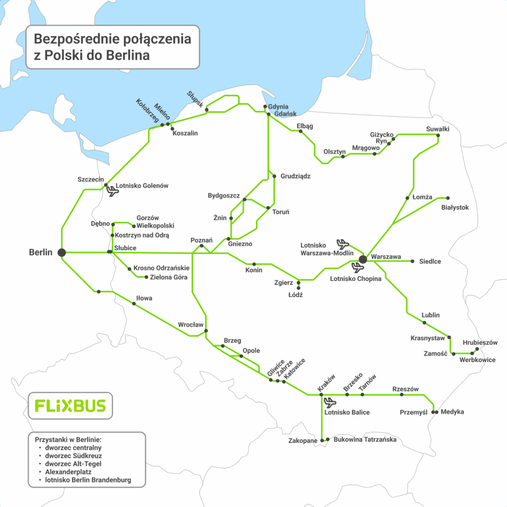 FlixBusem zamiast ZKA na trasie Warszawa-Berlin. 100 kursów tygodniowo na czas remontów
