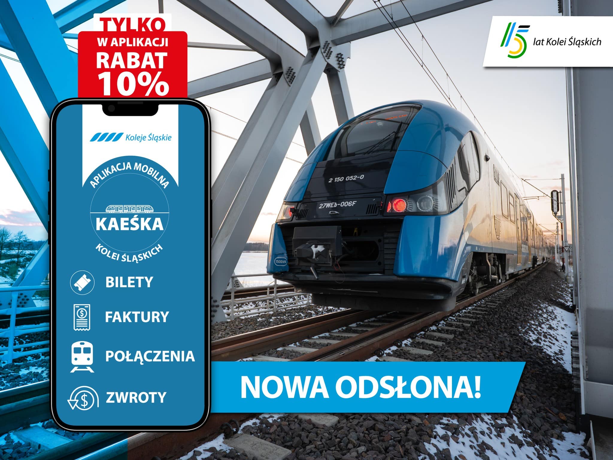 Inforail - Kaeśka Kolei Śląskich po dużej aktualizacji. Szybszy zakup biletów, nowe funkcje w wersji 2.0