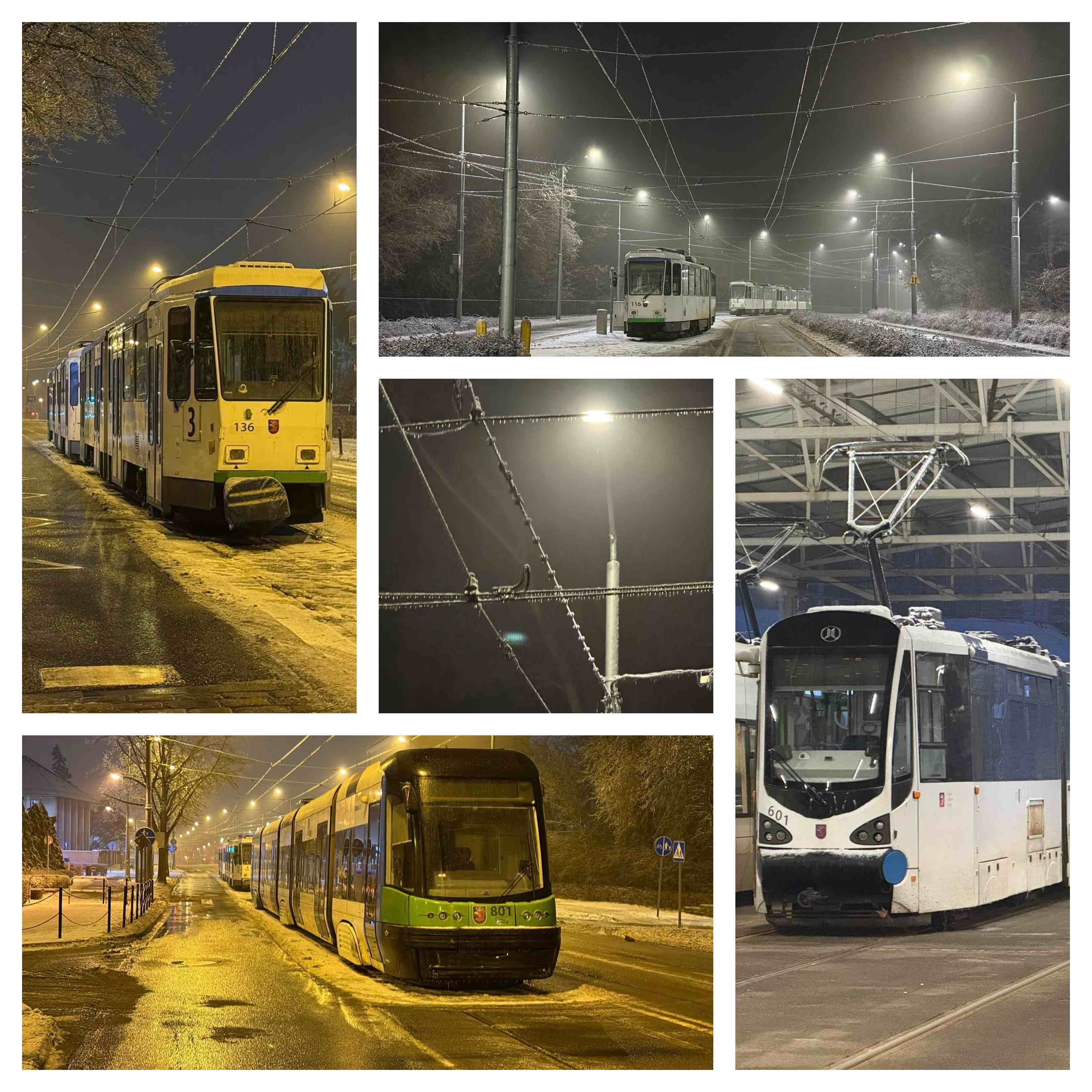Infotrans - Szczecin pod lodem: Tramwaje przez cały czas poza ruchem. Od rana działa komunikacja zastępcza