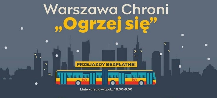 Infotrans - Warszawa gotowa na mrozy: Od piątku autobusy „Ogrzej się”; od soboty namioty na przystankach