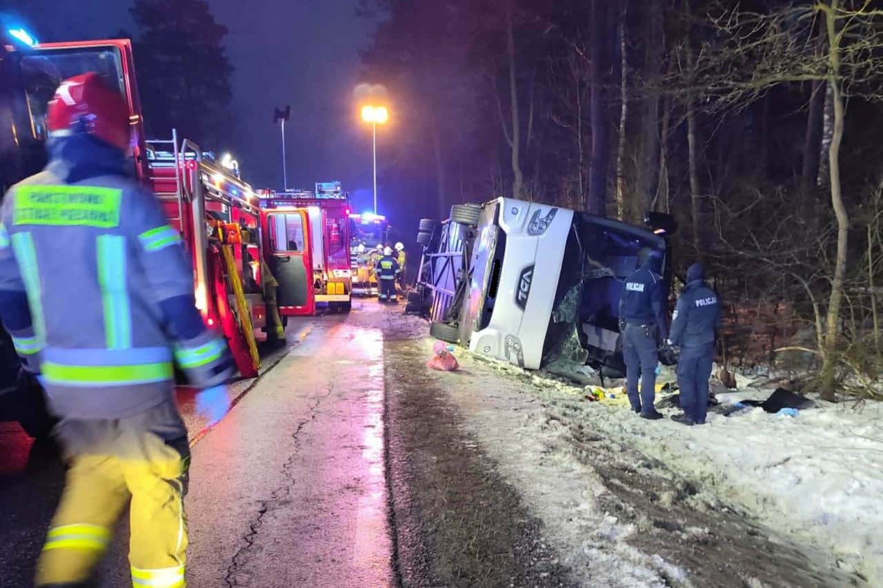 Infobus - DK62 pod Wyszkowem: Kierowca autobusu chciał ominąć zwierzę. 13 osób w szpitalach