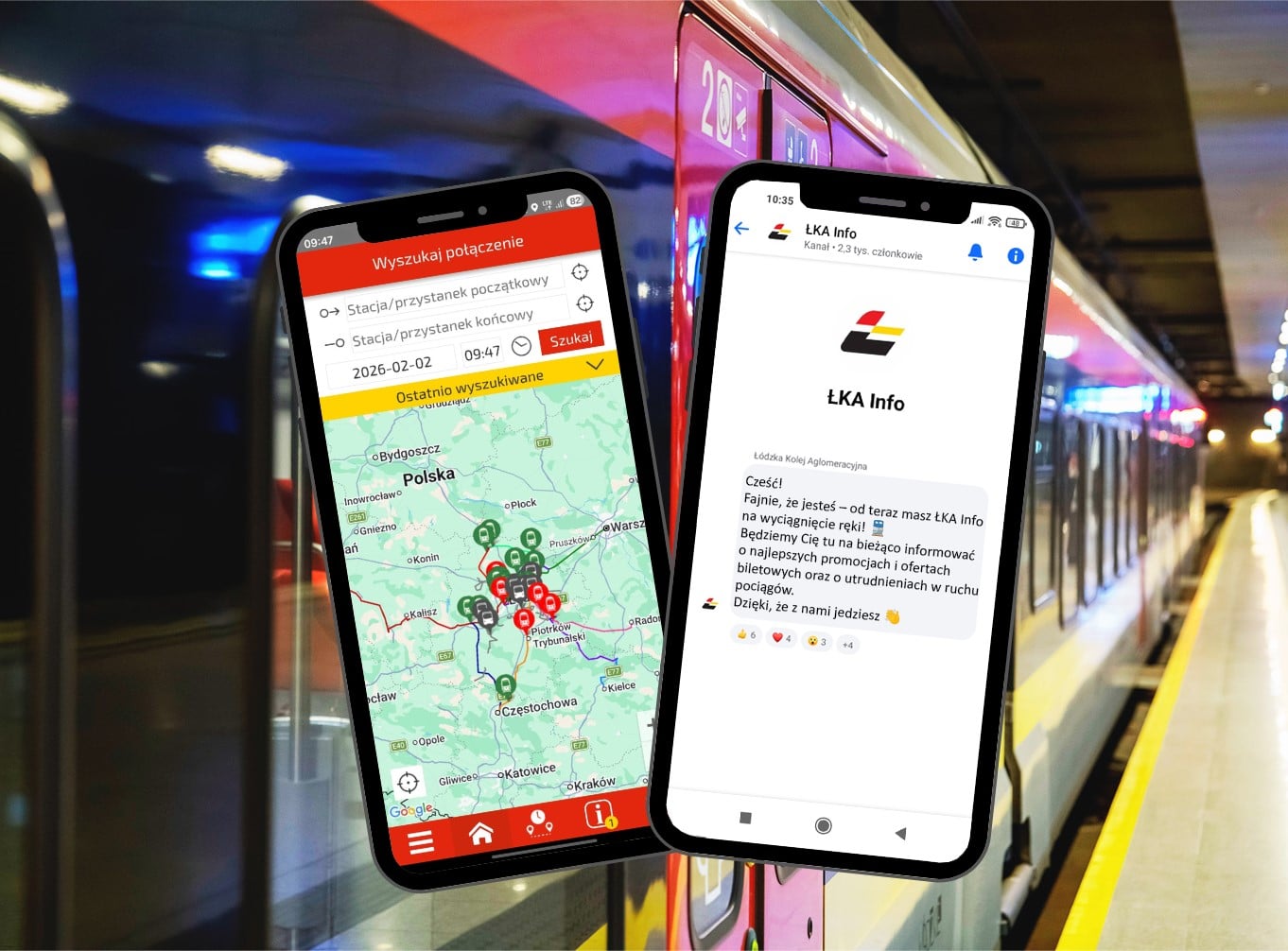 Inforail - Zimą podróżuj spokojniej. Łódzka Kolej Aglomeracyjna rozwija nowoczesne narzędzia informacyjne