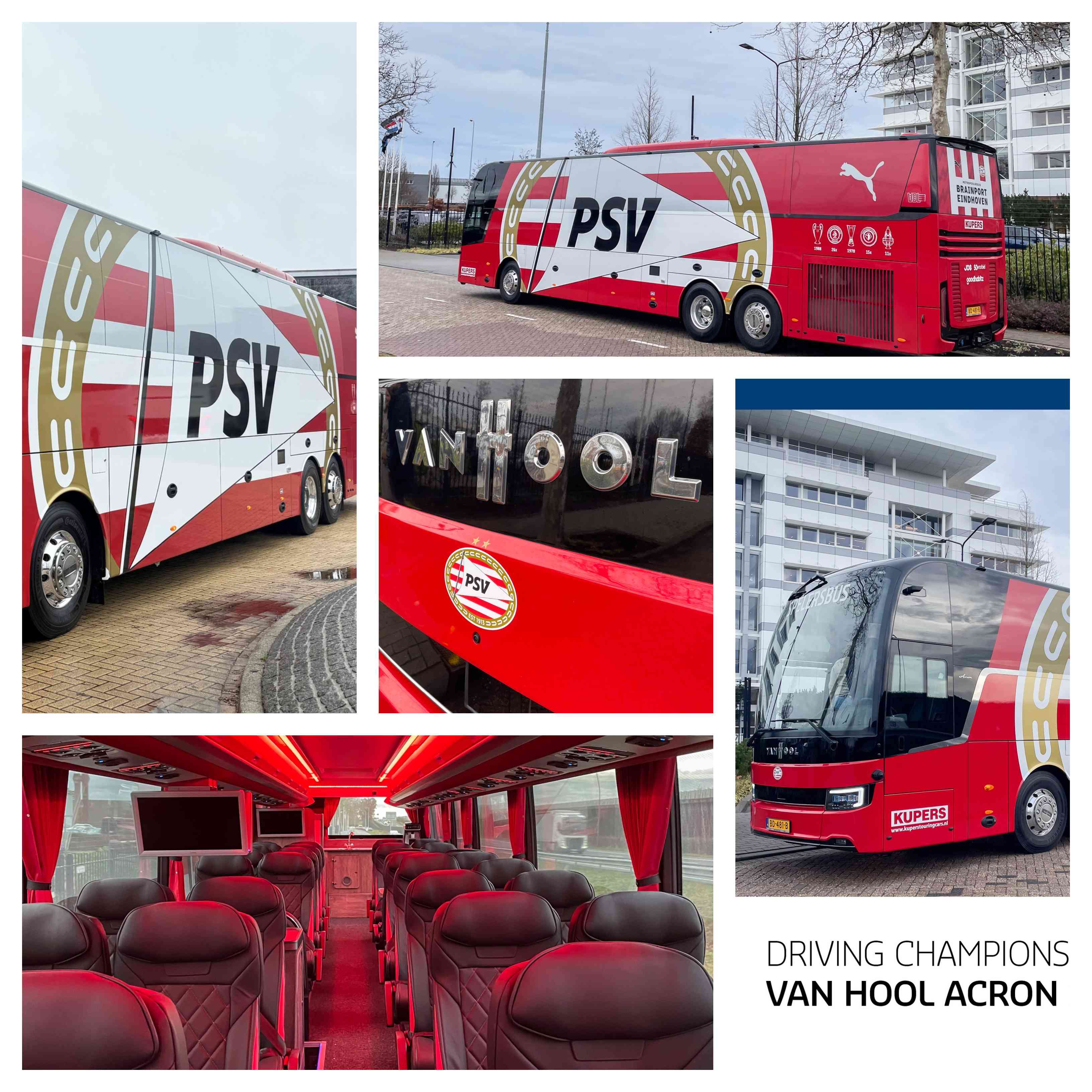 Infobus - Piłkarze PSV Eindhoven przesiedli się z VDL Futura do autobusu Van Hool Acron