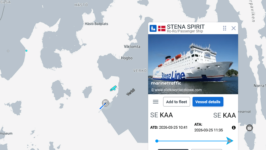 Infoship - Prom Stena Spirit opóźniony z powodu uszkodzenia cumy. Na linii Gdynia-Karlskrona