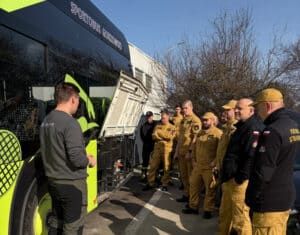 Infobus - Strażacy szkolili się z obsługi autobusów elektrycznych w Gorzowie Wielkopolskim
