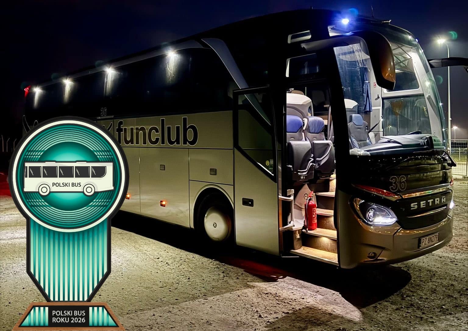 Infobus - Autobus Setra TopClass S 516 HDH z tytułem Polski Bus Roku 2026. W kategorii turystycznej