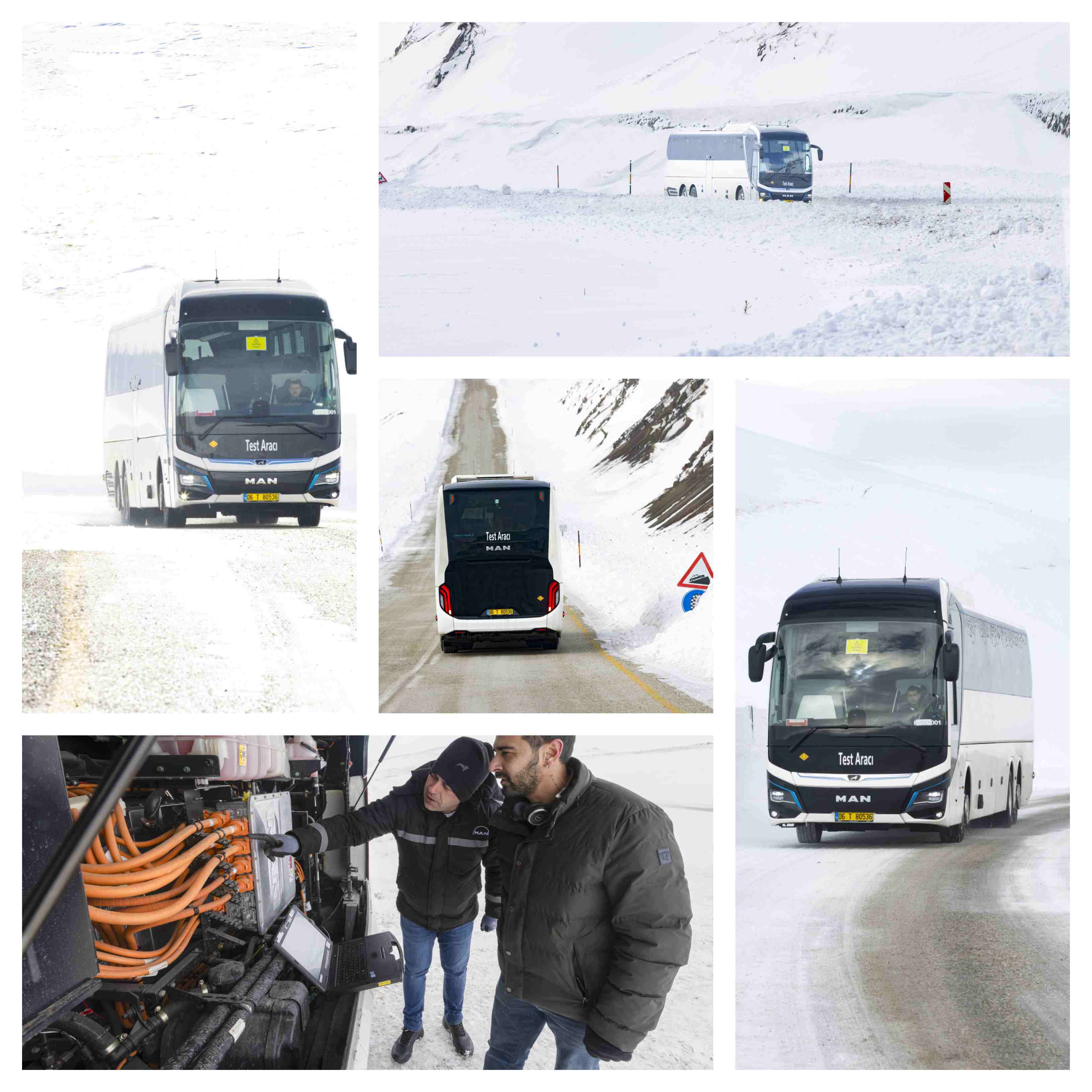 Infobus - Autokar elektryczny MAN przeszedł zimowe testy. Śnieg i lód nie zatrzymały Lion’s Coach E