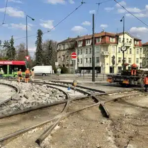 Remont torów w Pradze