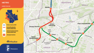 Infotram - Metro Warszawskie ogłosiło przetarg na przedłużenie linii M2 do Ursusa