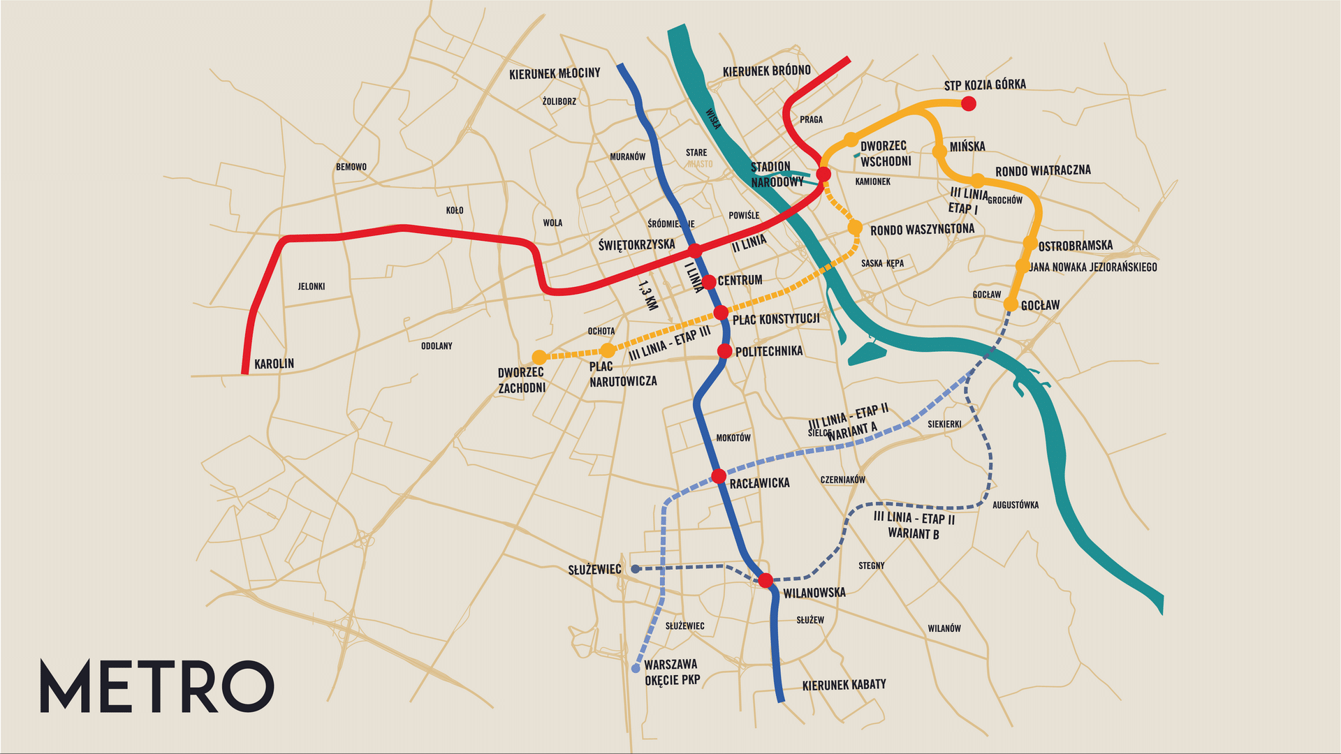 Infotram - Warszawa coraz bliżej budowy III linii metra. Ruszyły konsultacje społeczne dotyczące M3