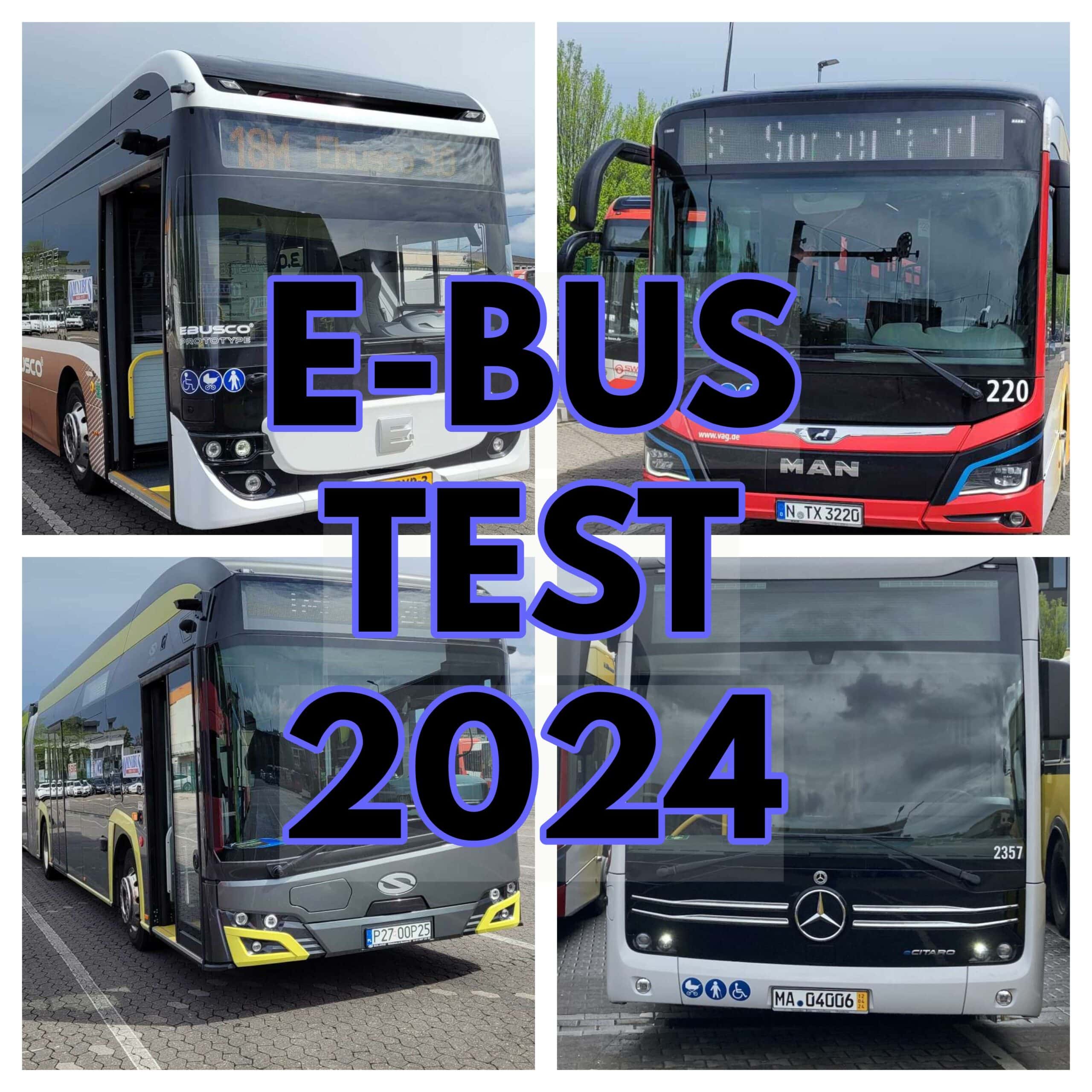 Cztery MEGA autobusy na E-Bus Test 2024 w Bonn: Ebusco, MAN, Mercedes i Solaris